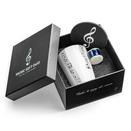 Zestaw muzyka duo - Kubek PERKUSJA - niebieska + podkładka