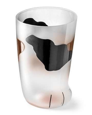 Szklanka KOCIA ŁAPKA czarno-brązowa