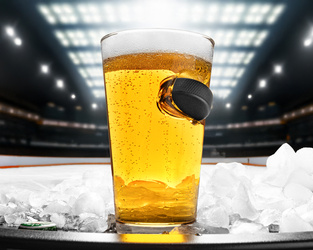 Szklanka KRĄŻEK HOKEJOWY - UWZIĘZIONY W SZKLE 