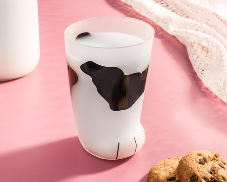 Szklanka KOCIA ŁAPKA czarno-brązowa