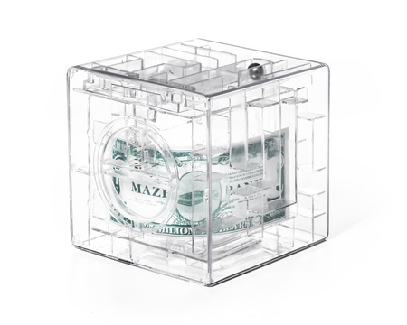 Skarbonka labirynt - przeźroczysta