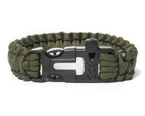 Bransoletka paracord 3w1 ARMY GREEN