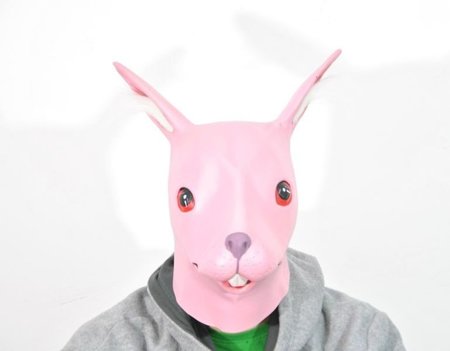 Maska królika - różowa